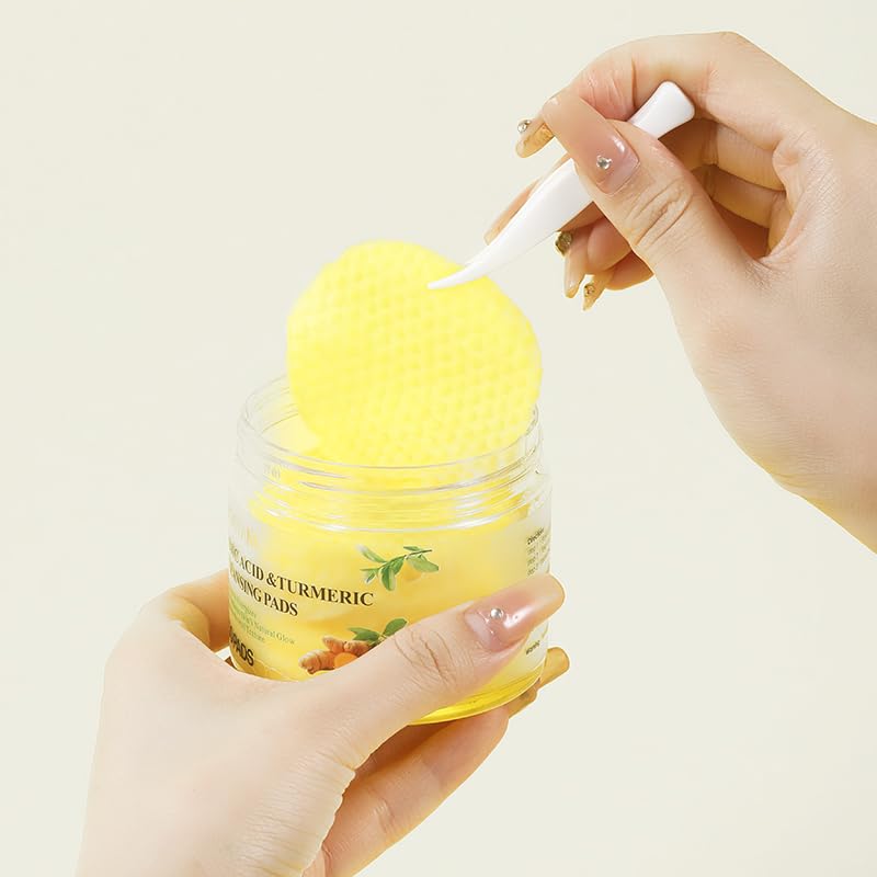 Kojic Acid and Turmeric Cleansing Pads, 50 Pcs, for Face Cleansing