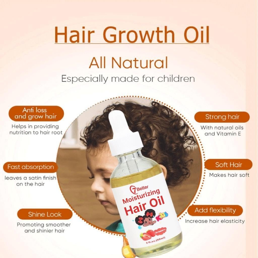 Natural Baby Kids Hair Care Products - Extra Strength Growing & Nourishing Serum with Black Seed Oil for Powerful Thick, Full Hair Growth
