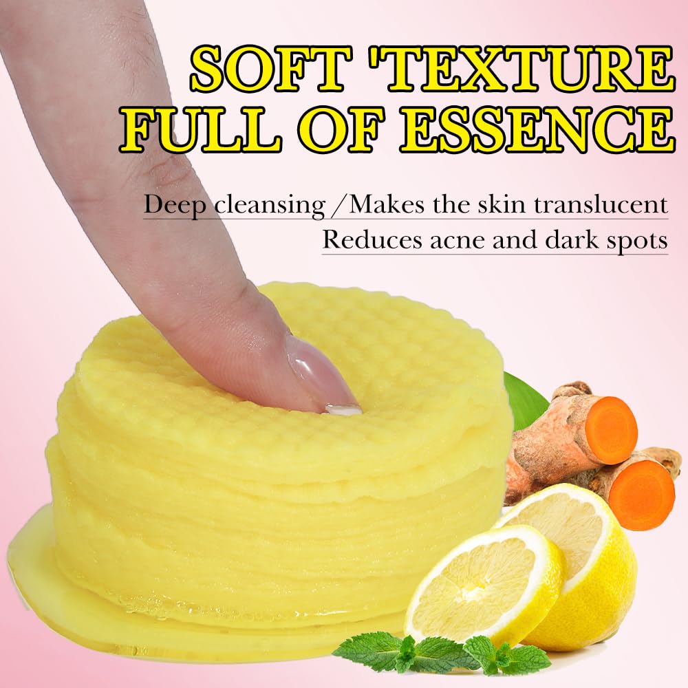 Kojic Acid and Turmeric Cleansing Pads, 50 Pcs, for Face Cleansing