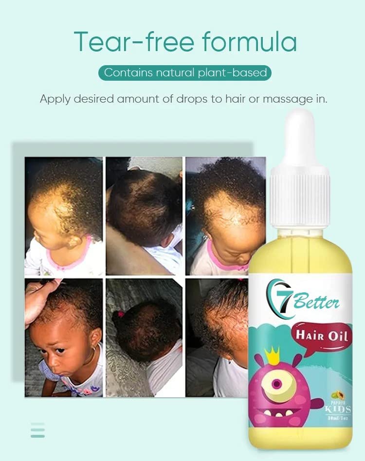 Natural Baby Kids Hair Care Products - Extra Strength Growing & Nourishing Serum with Black Seed Oil for Powerful, Thick, and Full Hair Growth