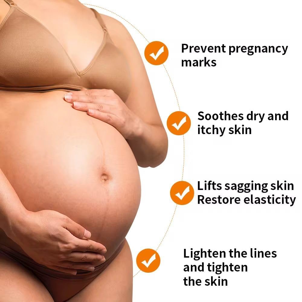Stretch Mark Pregnancy Oil, Natural Oil Skincare Body Oil Serum for Scars and Stretch Marks, Face with Vitamin E & A for Sensitive Dry Skin and Body Moisturizer
