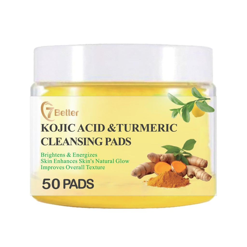 Kojic Acid and Turmeric Cleansing Pads, 50 Pcs, for Face Cleansing