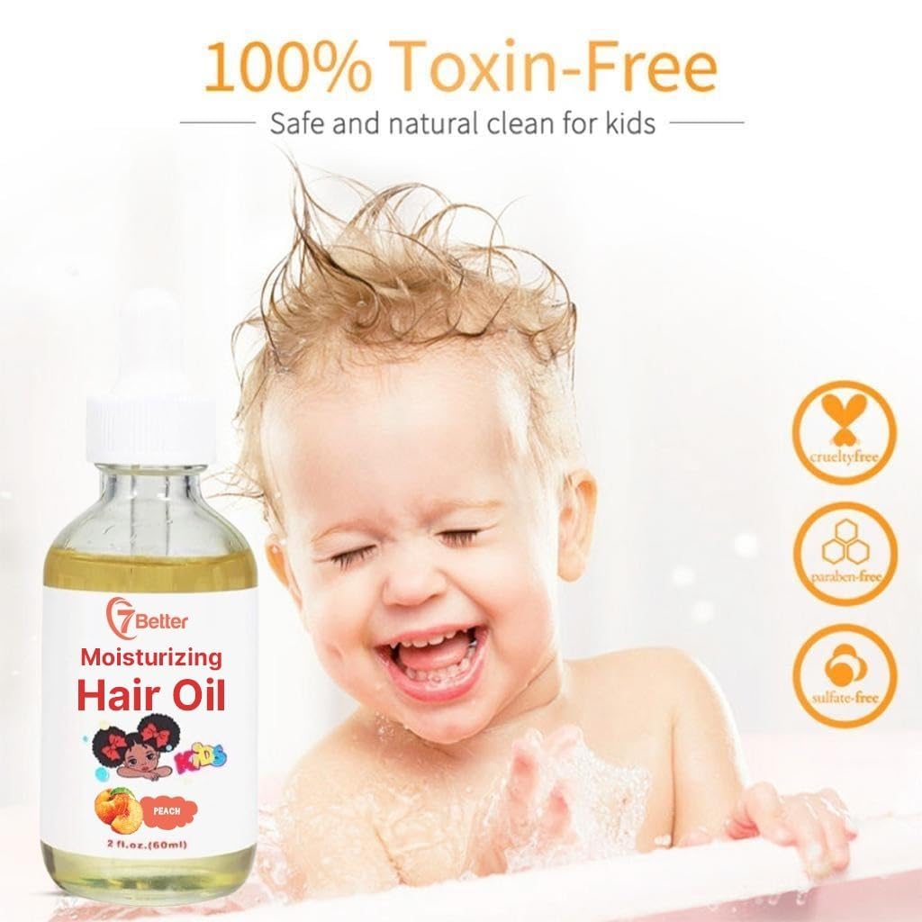 Natural Baby Kids Hair Care Products - Extra Strength Growing & Nourishing Serum with Black Seed Oil for Powerful Thick, Full Hair Growth