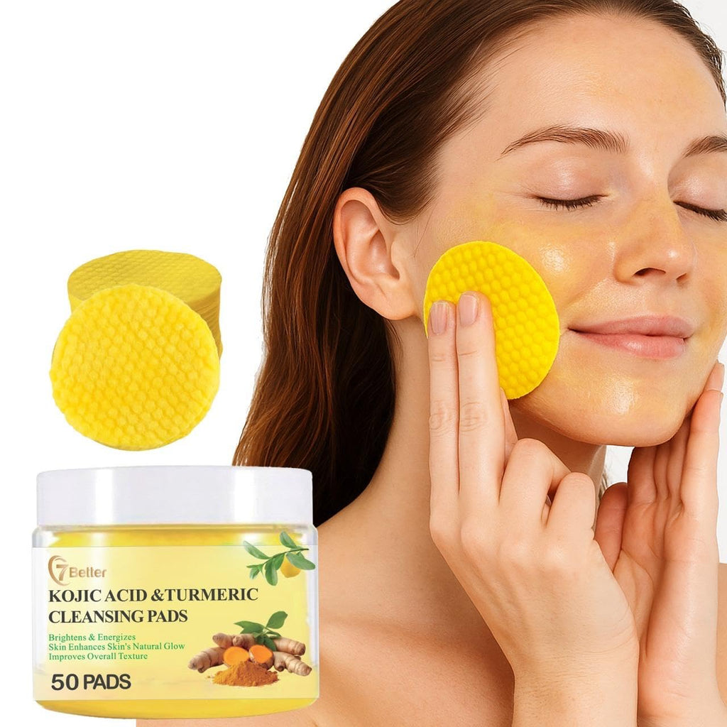Kojic Acid and Turmeric Cleansing Pads, 50 Pcs, for Face Cleansing