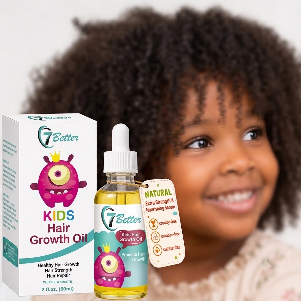 Natural Baby Kids Hair Care Products - Extra Strength Growing & Nourishing Serum with Black Seed Oil for Powerful, Thick, and Full Hair Growth